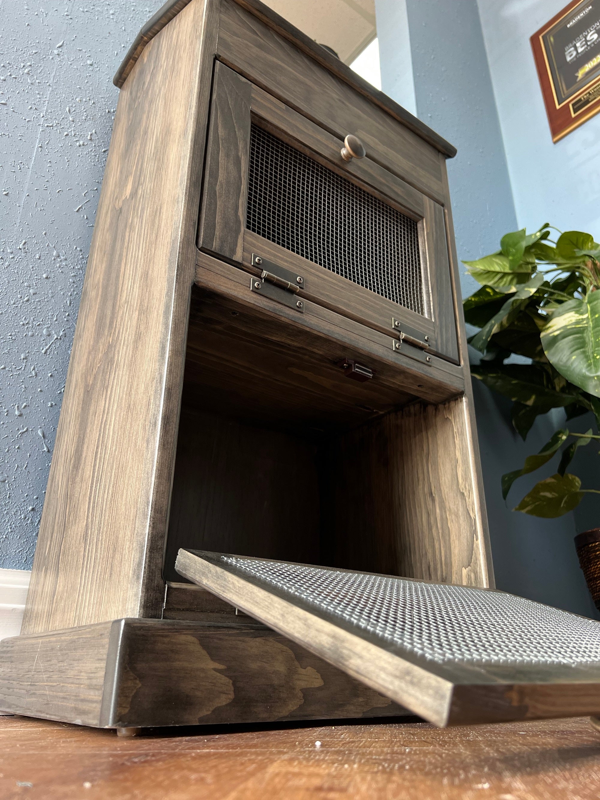 Amish Handcrafted Solid Wood Vegetable Bin / Cabinet