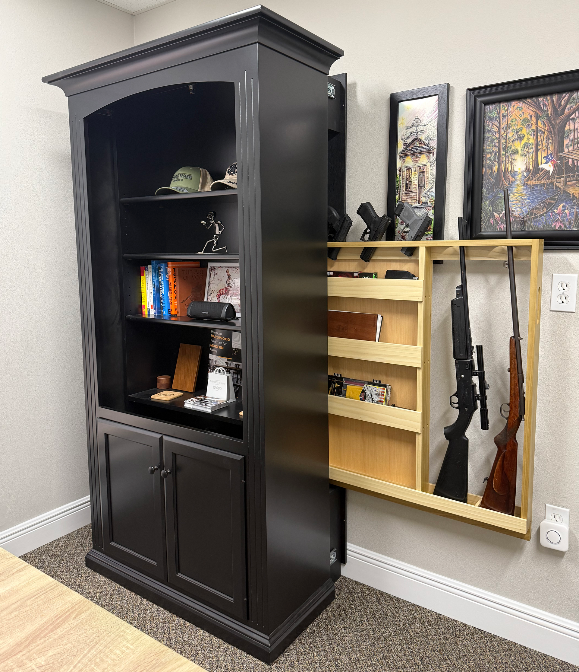Covert - Bookcase with Hidden Gun Rack - The Wood Reserve