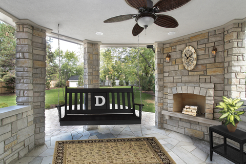 5' Poly Traditional English Swing Bed with Monogram