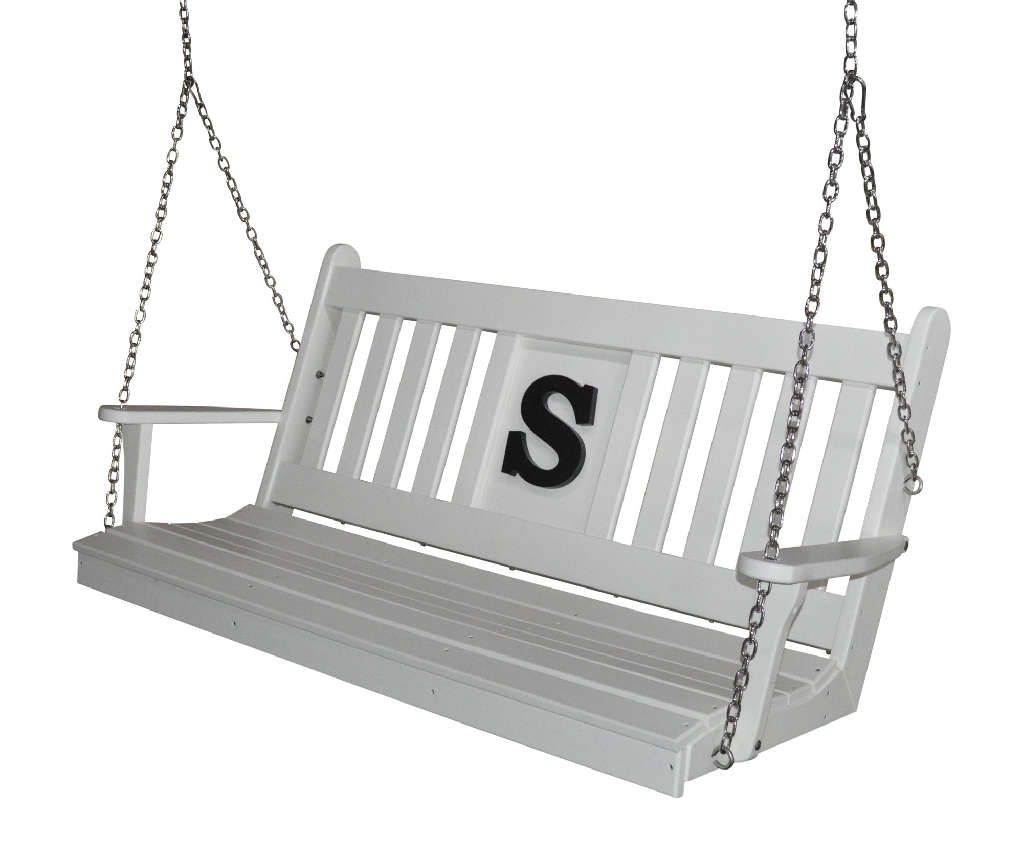 5' Poly Traditional English Swing Bed with Monogram