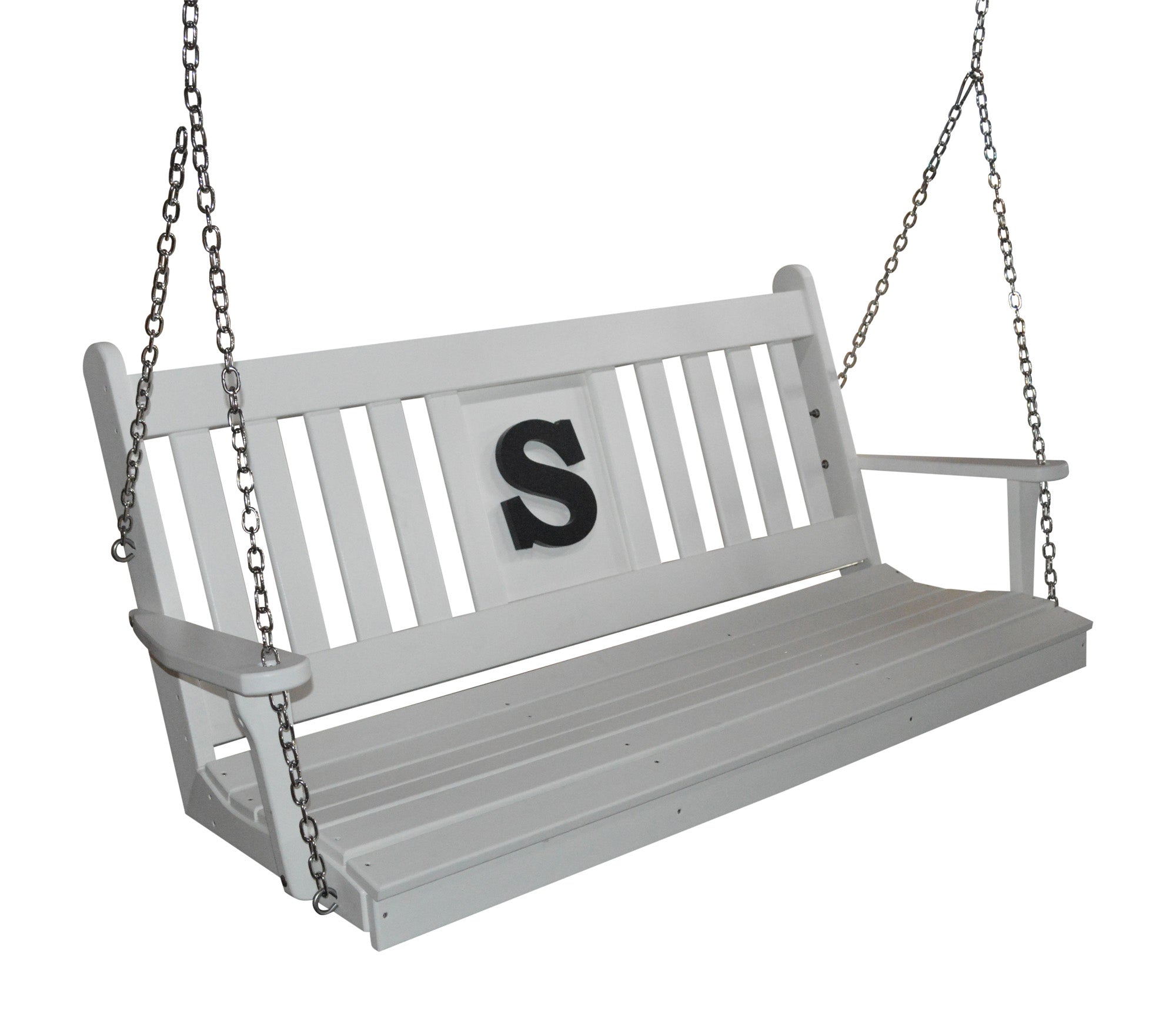 5' Poly Traditional English Swing Bed with Monogram