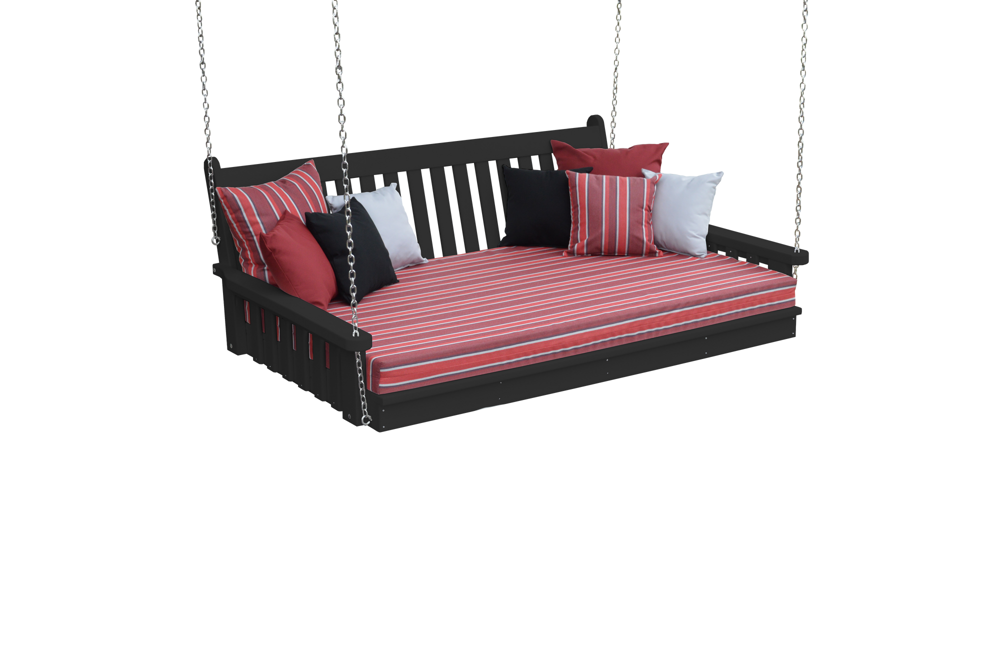 6' Poly Traditional English Swing Bed - Black