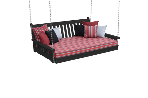 6' Poly Traditional English Swing Bed - Black