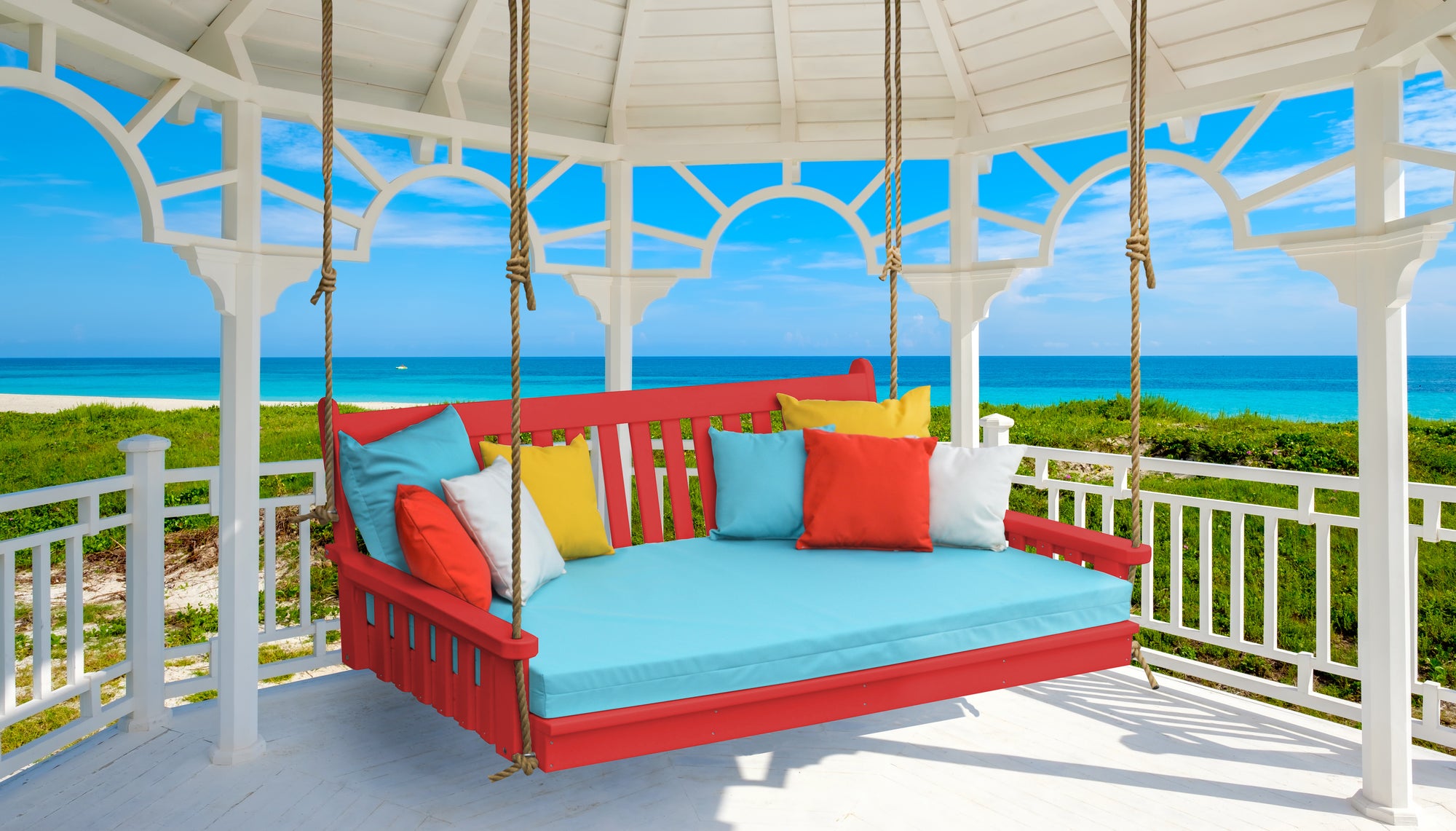 6' Poly Traditional English Swing Bed - Red