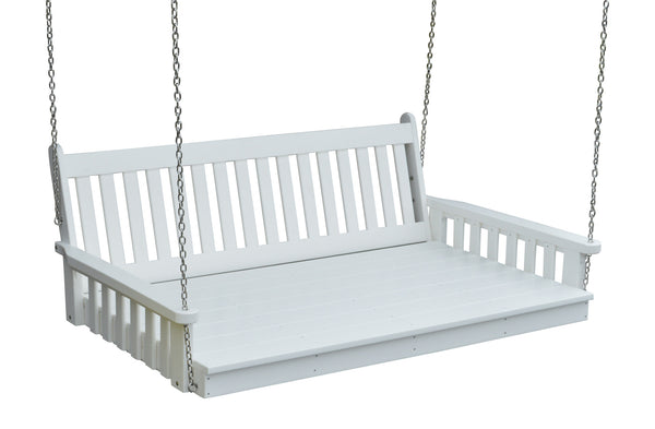 6' Poly Traditional English Swing Bed - White