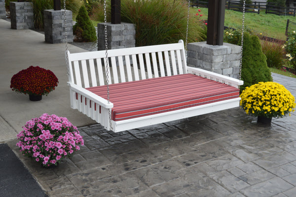 6' Poly Traditional English Swing Bed - White