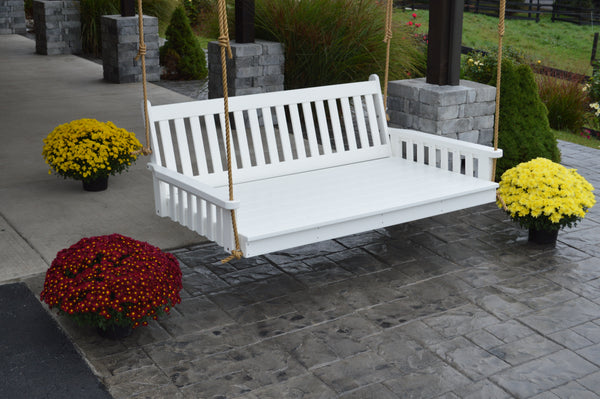 6' Poly Traditional English Swing Bed - White