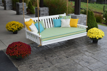 6' Poly Traditional English Swing Bed - White