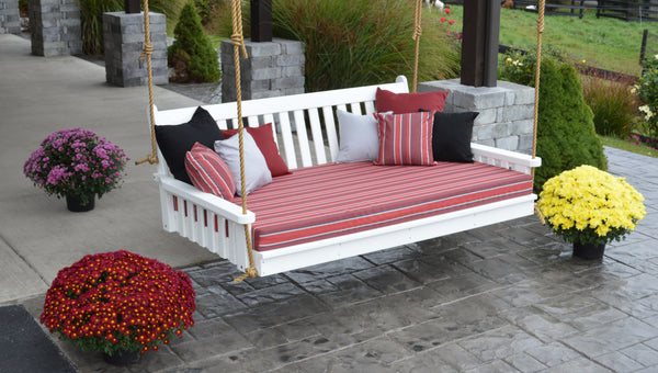 6' Poly Traditional English Swing Bed - White