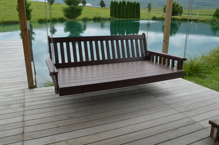 6' Poly Twin Traditional English Swing Bed - Brown