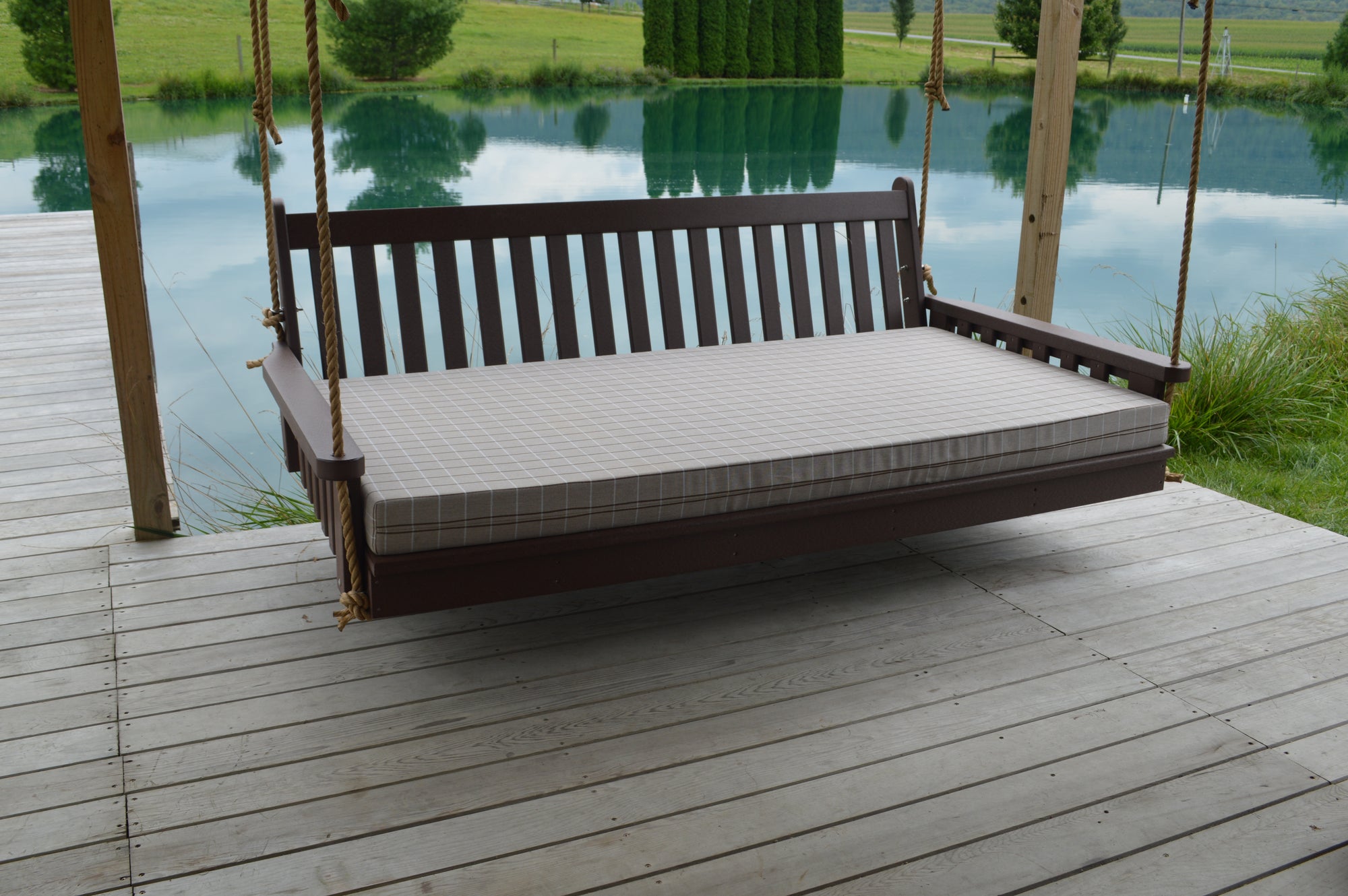 6' Poly Twin Traditional English Swing Bed - Brown