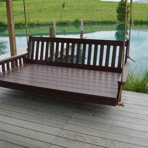 6' Poly Twin Traditional English Swing Bed - Brown