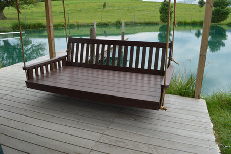 6' Poly Twin Traditional English Swing Bed - Brown