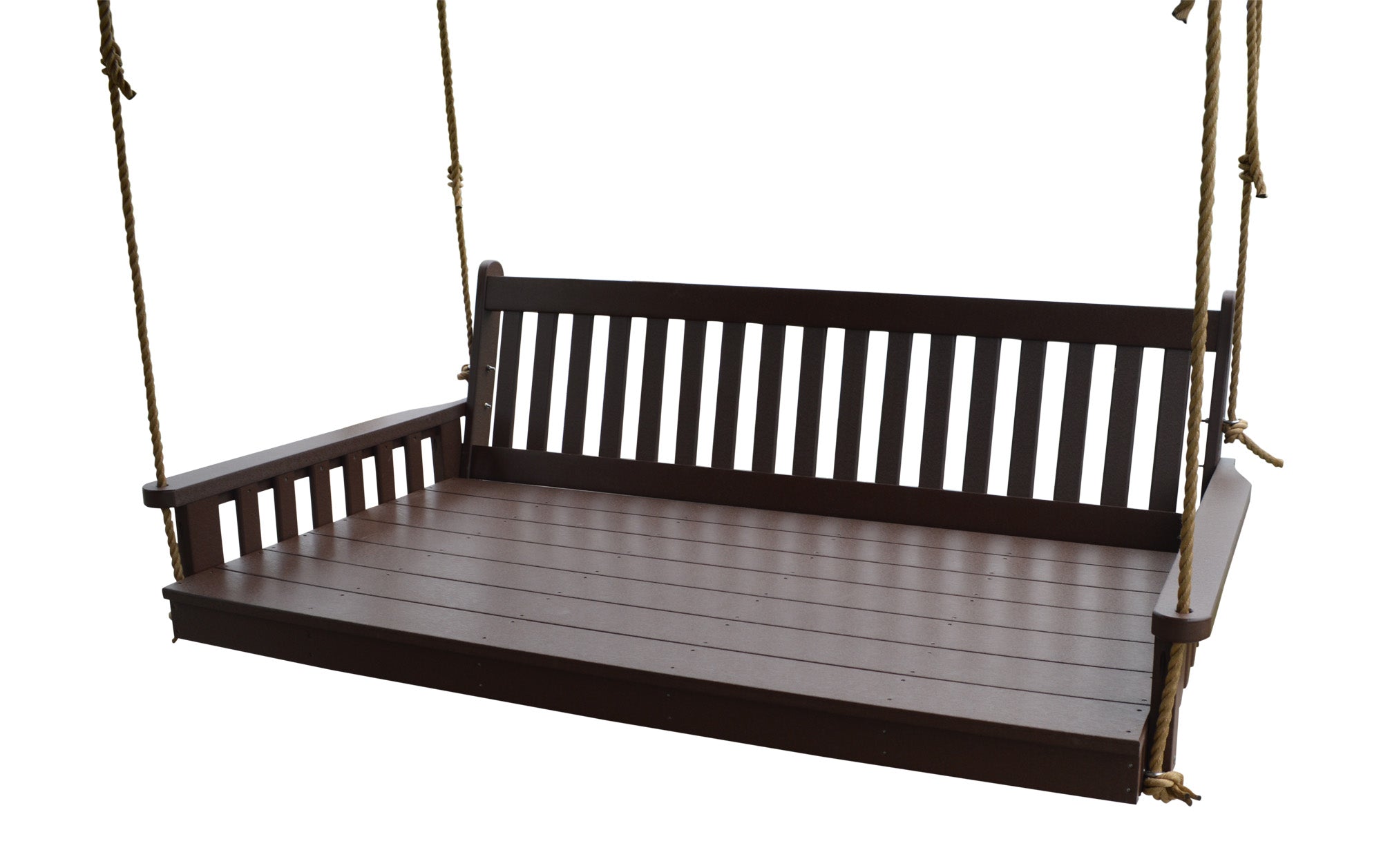 6' Poly Twin Traditional English Swing Bed - Brown