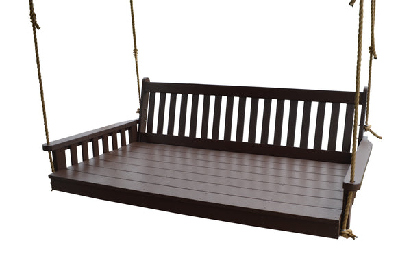 6' Poly Twin Traditional English Swing Bed - Brown