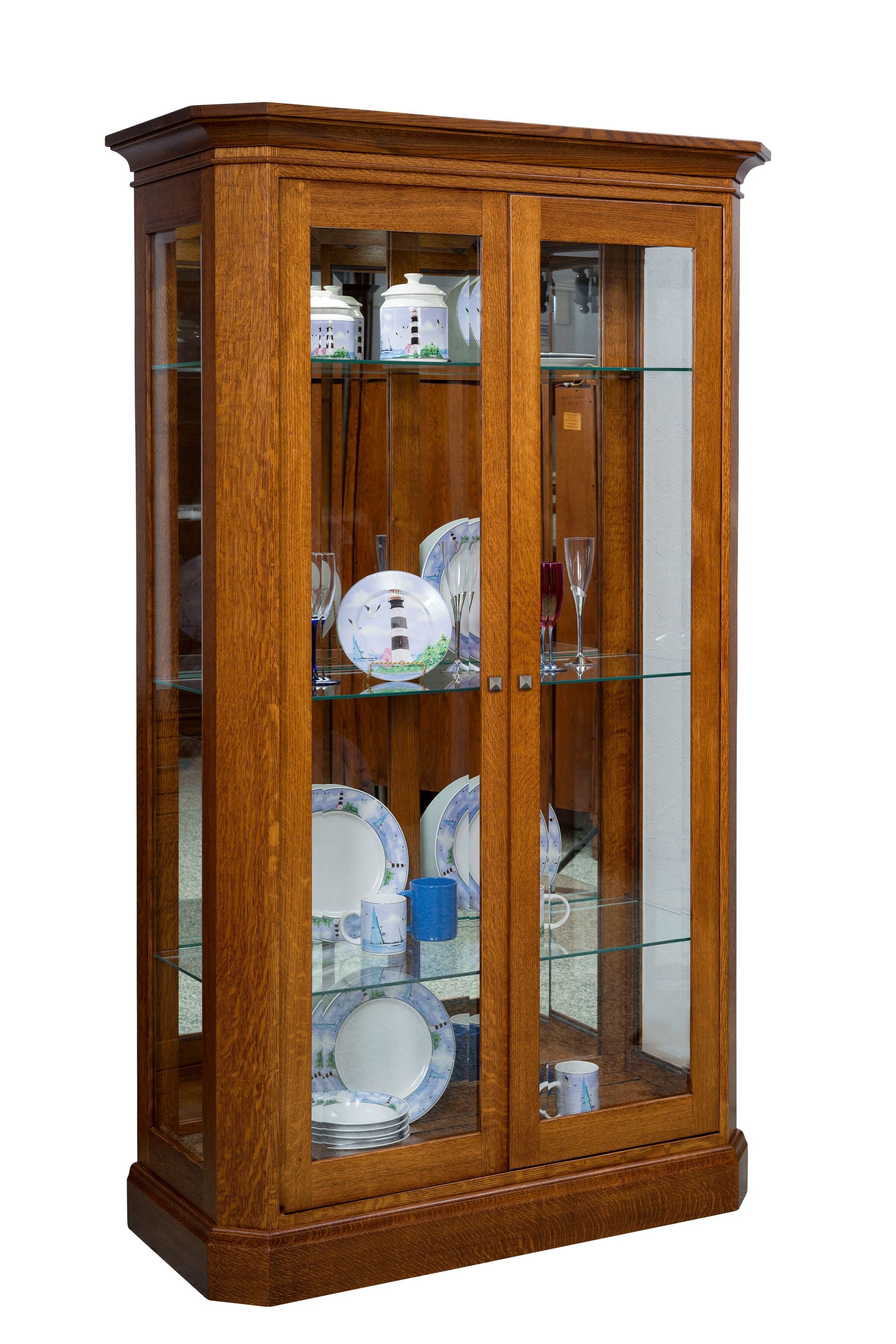Latonia- Amish Solid Wood 2 Door Curio Display Cabinet