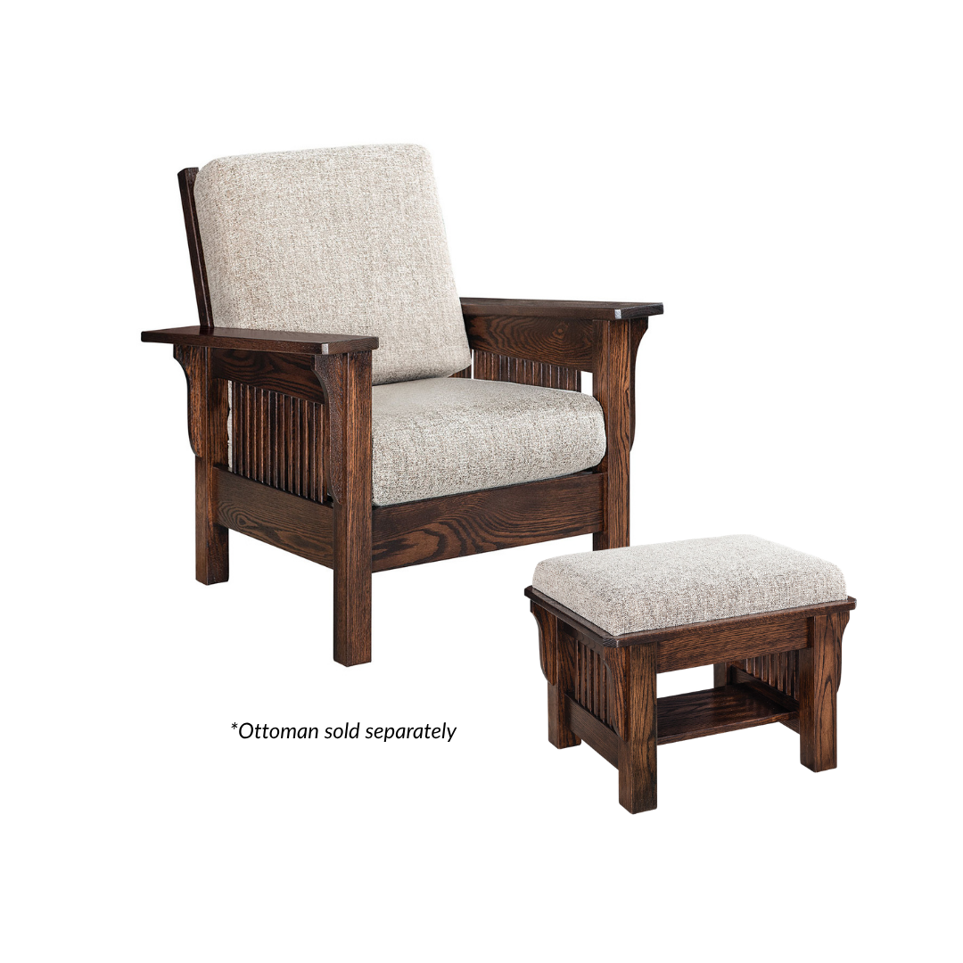 Leah - Amish Handcrafted Upholstered Living Room Chair with Optional Ottoman - QUICK-SHIP