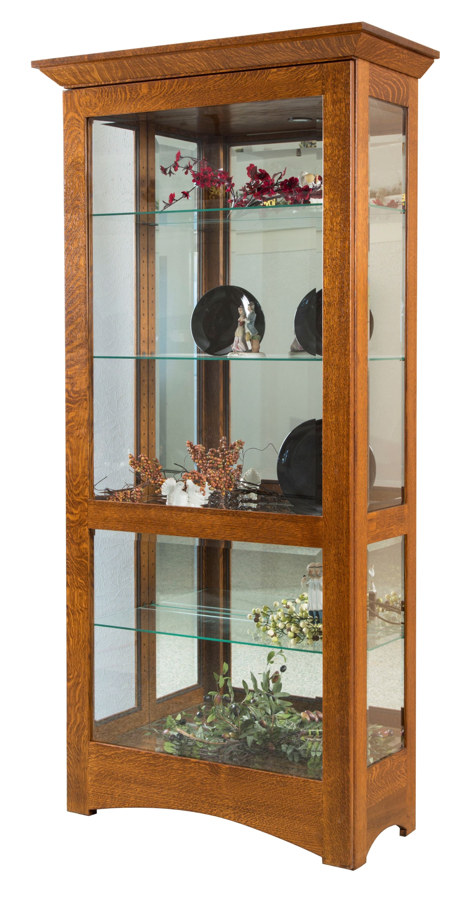 Leda- Amish Solid Wood Curio Display Cabinet