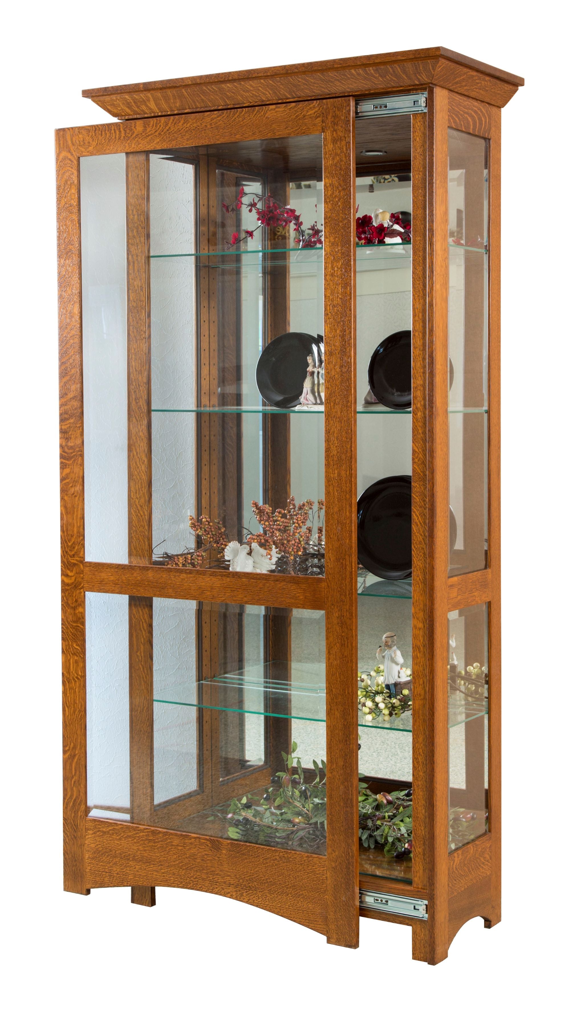 Leda- Amish Solid Wood Curio Display Cabinet