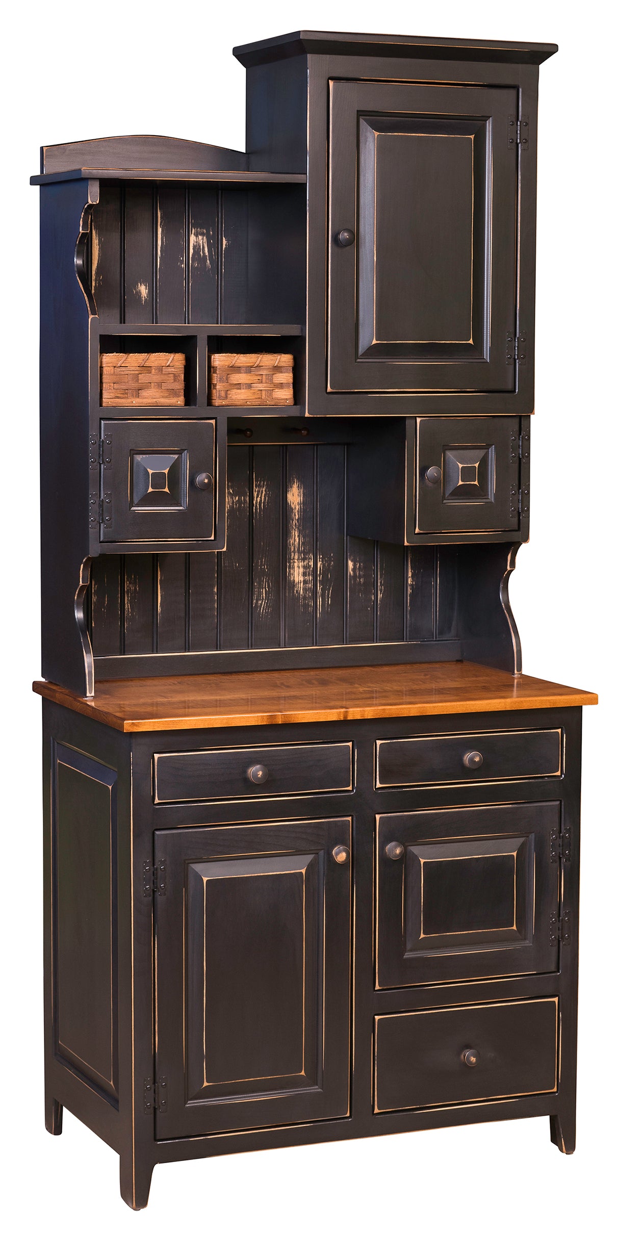 Little Lizzie - Amish Handcrafted Cabinet With Hutch And Optional Baskets