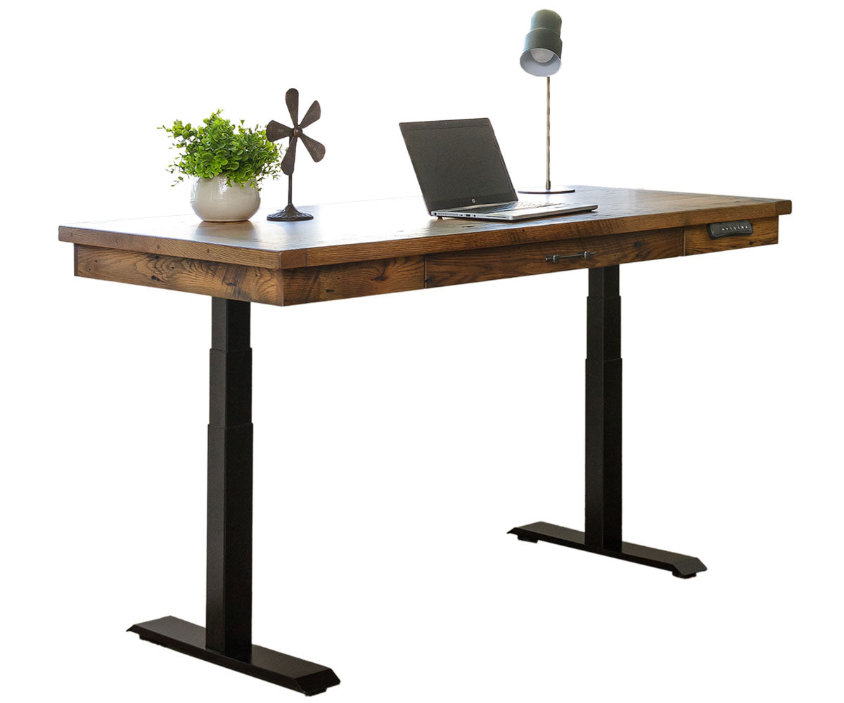 Loft - Amish Hardwood 60" Lift Desk Table With Barn Wood Top