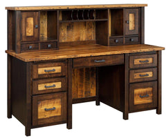 Loft - Amish Hardwood Double Pedestal Desk With Optional Hutch
