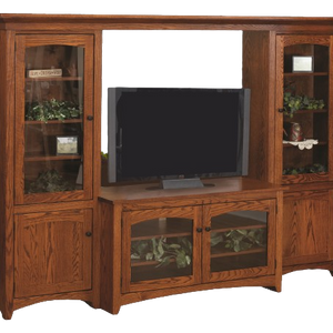 Modern Mission - Amish Modern Shaker 4 Piece Entertainment Center