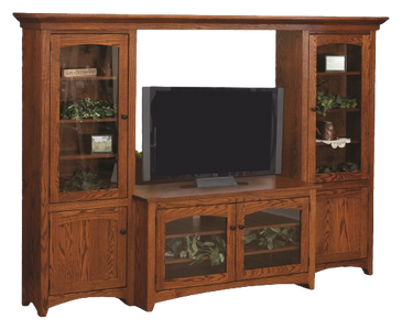 Modern Mission - Amish Modern Shaker 4 Piece Entertainment Center