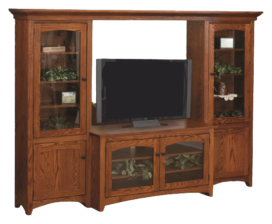 Modern Mission - Amish Modern Shaker 4 Piece Entertainment Center
