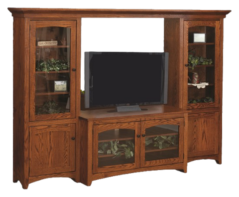 Modern Mission - Amish Modern Shaker 4 Piece Entertainment Center