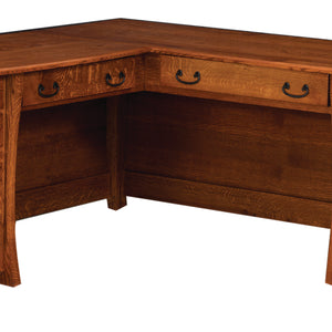 Master - Amish L Desk (left) with Optional Hutch Topper