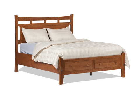 Madison - Hardwood Panel Low Footboard Bed with Optional Under Bed Storage