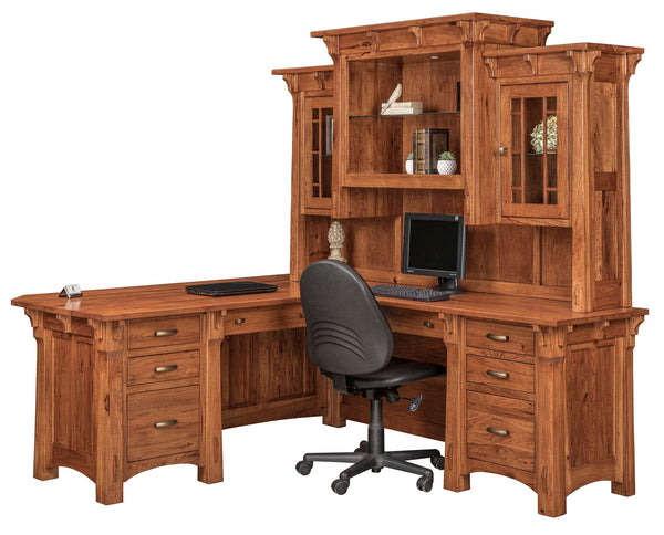 Manitoba - Amish Hardwood Corner Desk w/ Optional Hutch