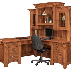 Manitoba - Amish Hardwood Corner Desk w/ Optional Hutch