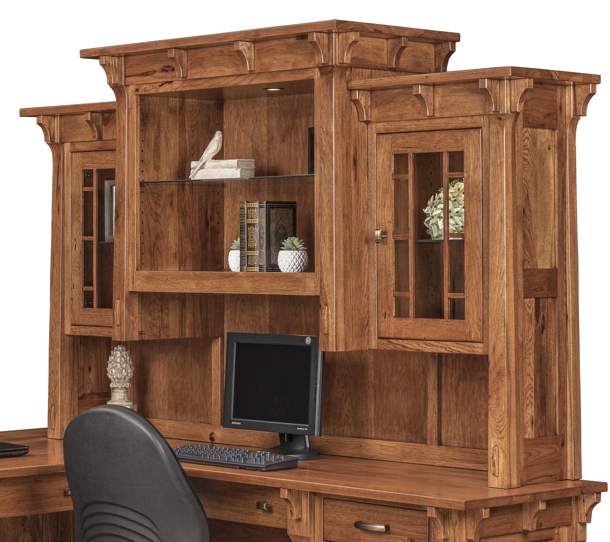 Manitoba - Amish Hardwood Corner Desk w/ Optional Hutch