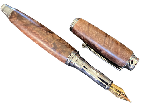 Admin - Premium Hand Turned Fountain or Rollerball Pen / Maple Burl Wood