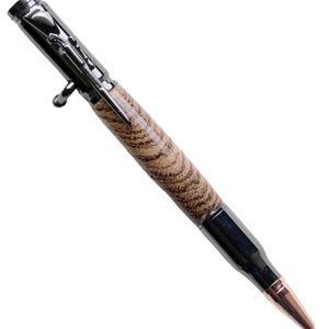 Bolt Action - Solid Maple Burl Wood Ballpoint Pen