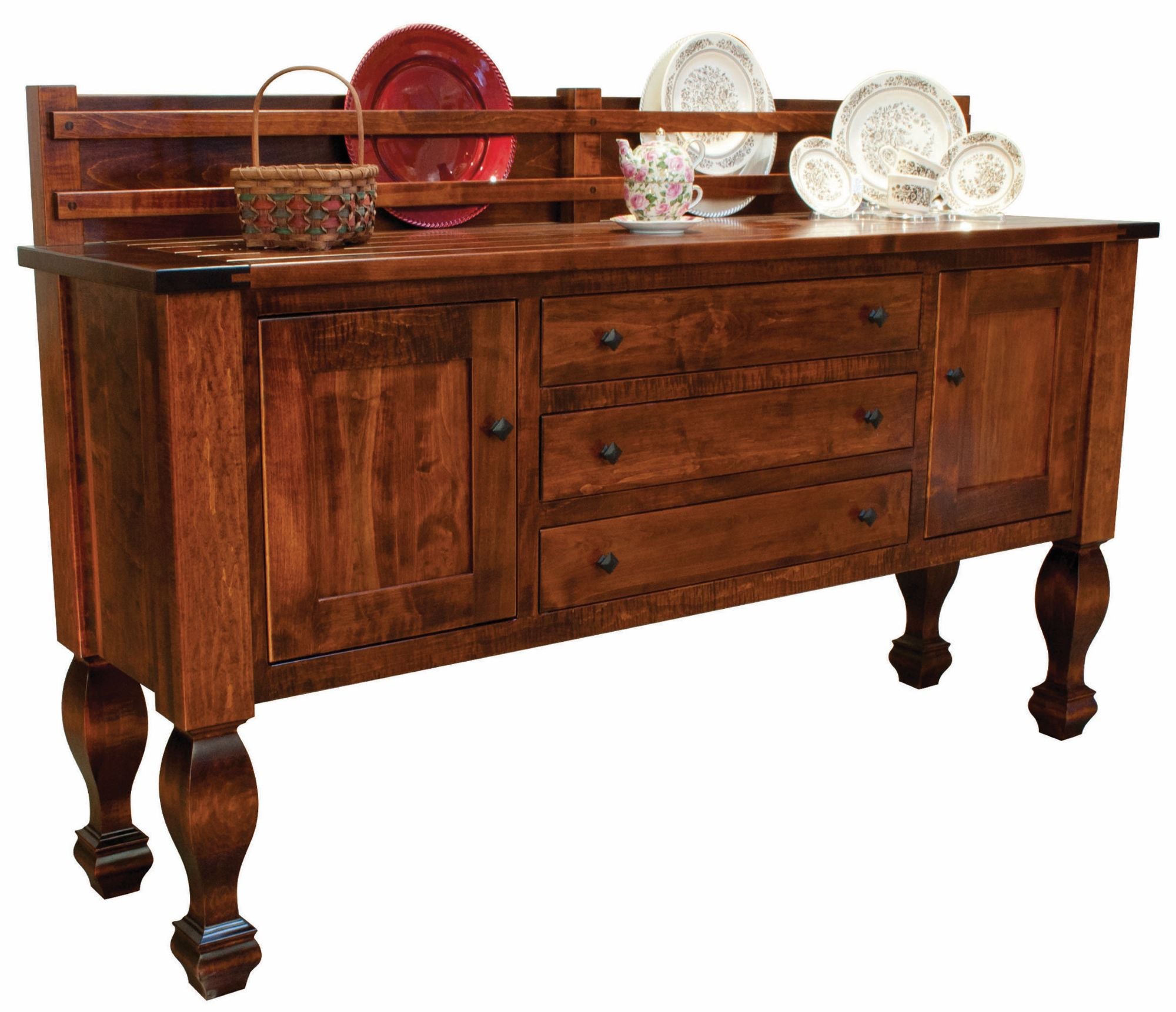 Marriot - Amish Solid Wood 78" Sideboard with Plate Rack
