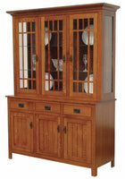 Midway Mission - Amish Solid Wood 3 Door Dining Hutch