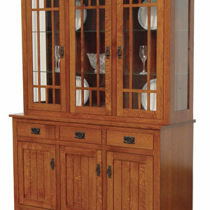 Midway Mission - Amish Solid Wood 3 Door Dining Hutch