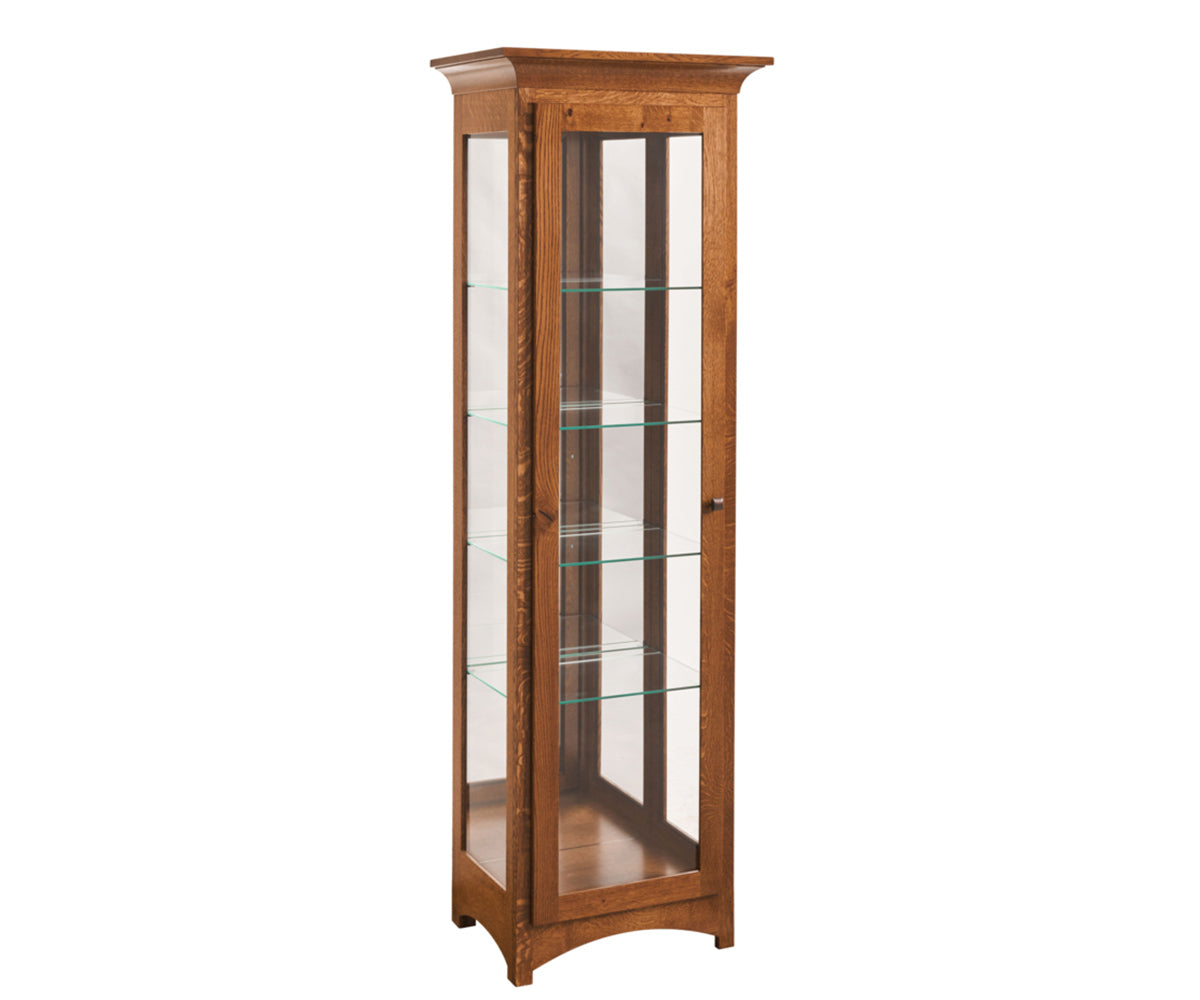 Mission - Amish Hardwood 1 Door Display Curio Cabinet