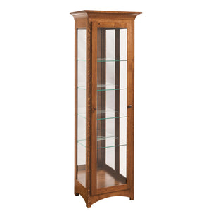 Mission - Amish Hardwood 1 Door Display Curio Cabinet
