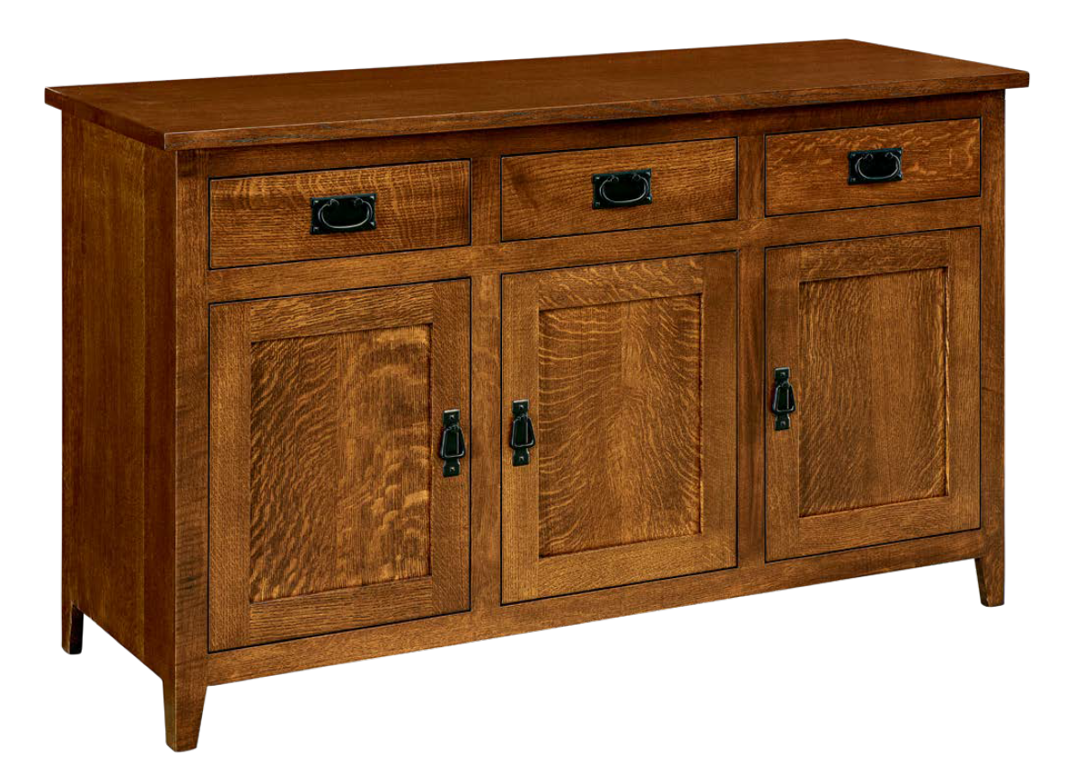 Mission - Amish Solid Wood 3 Door Dining Buffet Cabinet