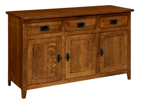 Mission - Amish Solid Wood 3 Door Dining Buffet Cabinet