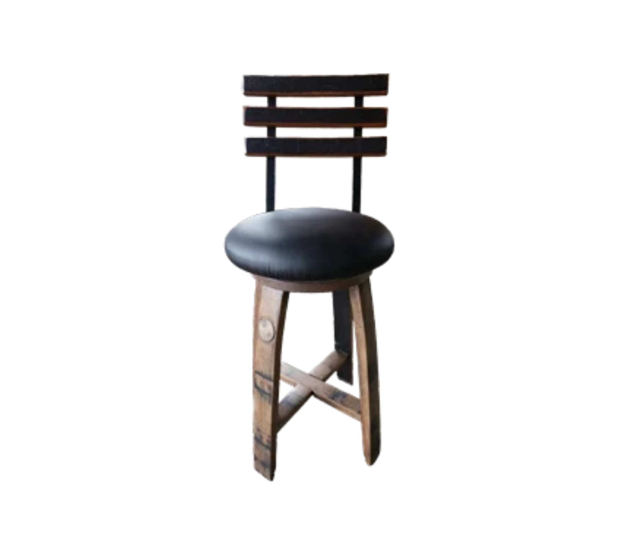 Amish Handcrafted Whiskey Barrel Mission Barstool