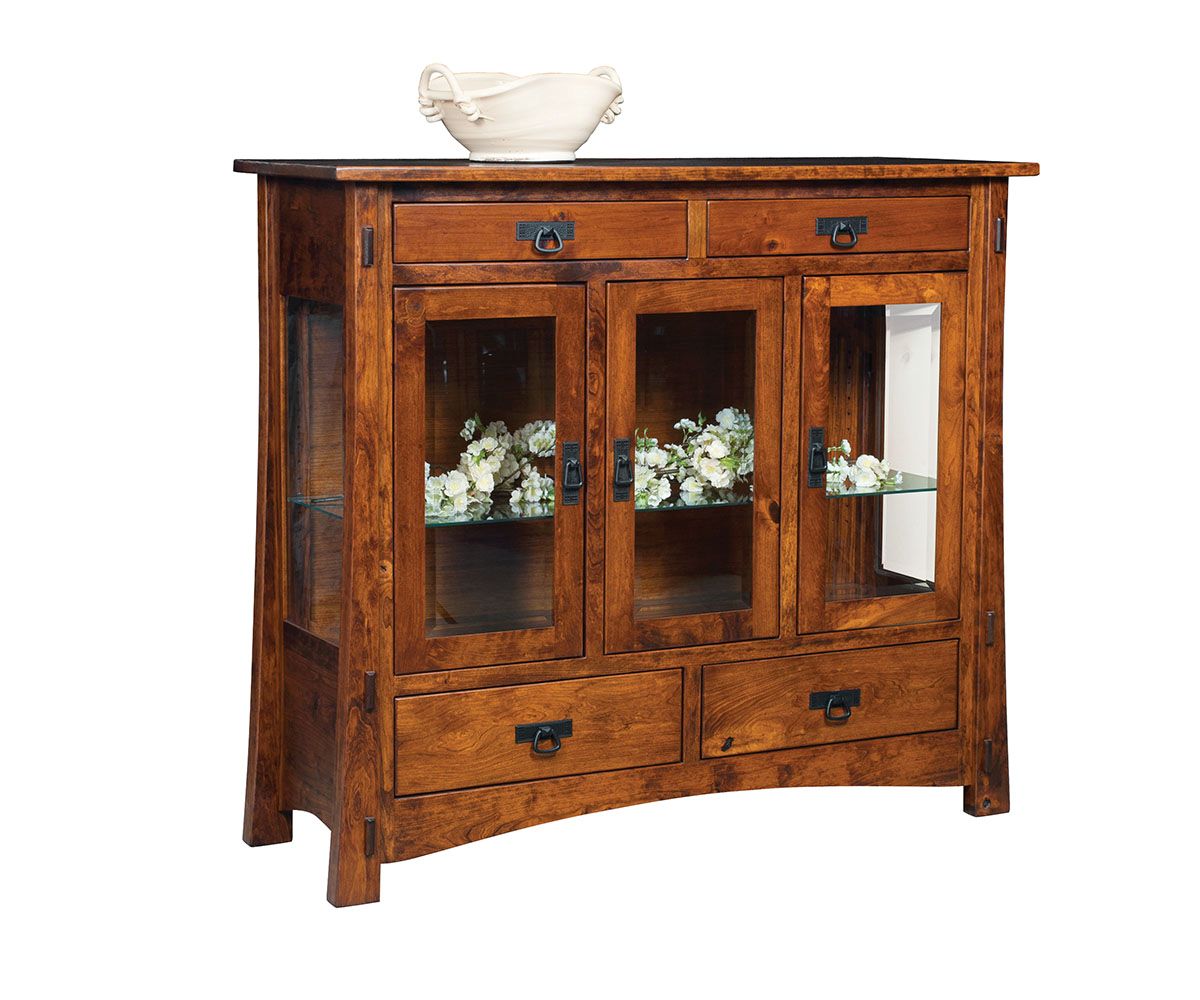 Modesto-  Amish Solid Wood Display Buffet Cabinet