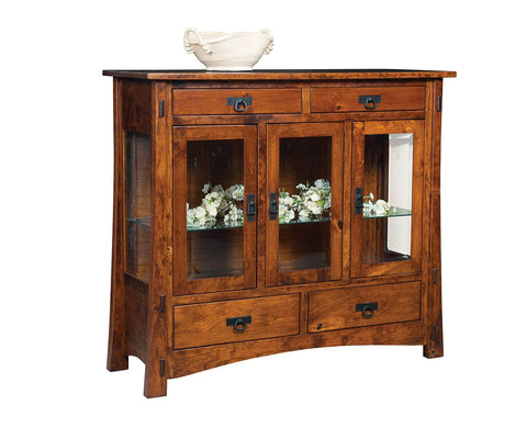 Modesto-  Amish Solid Wood Display Buffet Cabinet