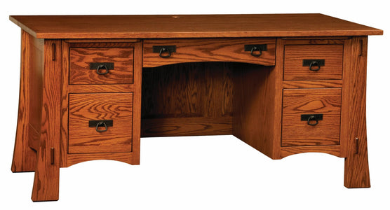 Modesto- Amish Solid Wood File Desk With Optional Hutch