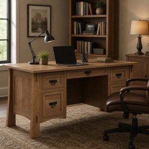 Modesto - Amish Handcrafted Solid Wood Office Desk
