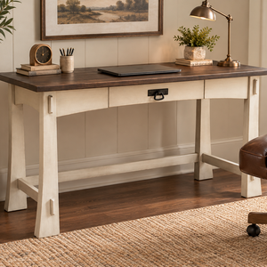 Modesto Amih Solid Wood Writing Desk - Two-Tone Finish